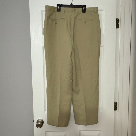 Tommy Bahama Pants Mens 36X34 Khaki Tan 100% Silk Pleated Front Dress Trousers - Picture 2 of 3